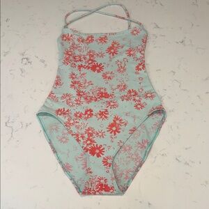 Calvin Klein Swimwear Floral One Piece Swimsuit Size 10 Made in USA Vintage 90s
